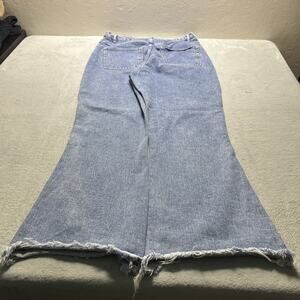 Y2k 2000s Beyond Baggy Jeans W's 18 35x31 Raw Hems Dojo Ultra Flare Bell Bottom